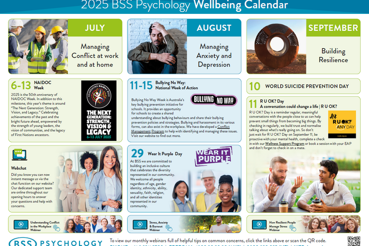 Wellbeing calendar
